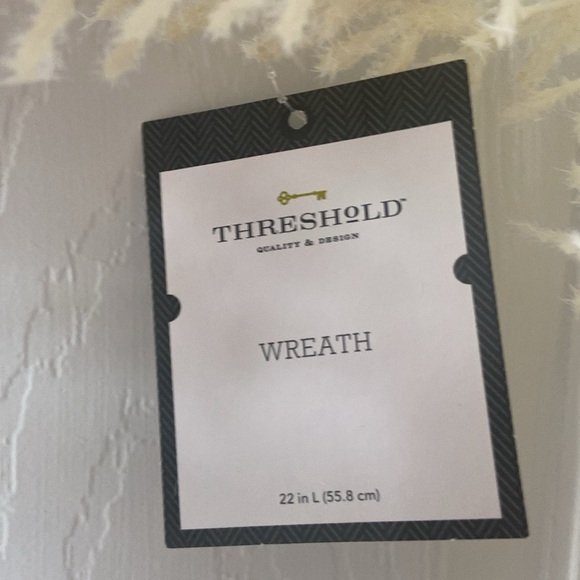 Threshold Ivory & Gold Floral Boho wreath nwt door hanger 15” - Picture 5 of 6